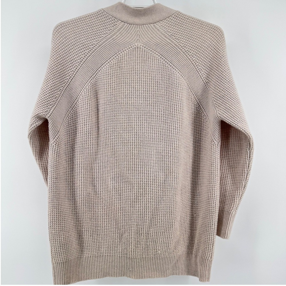 Vince Cardigan Womens Medium Beige Wool Cashmere Waffle Knit Open Front Sweater - Picture 2 of 10